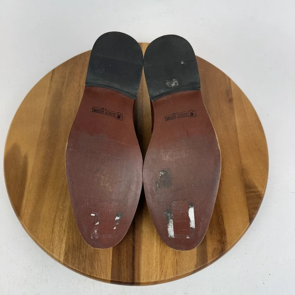 Mens Stacy Adams McCleary‎ Brown Leather Causal Penny Loafers Size 9.5 M GUC